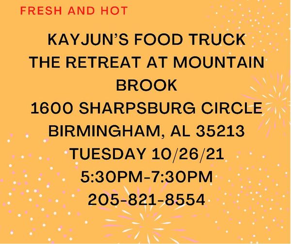 Mark your calendars for TOMORROW to enjoy dinner from Kayjuns FoodTruck