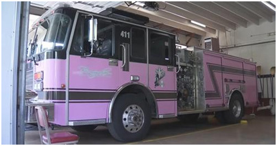 Corrine, pink fire truck