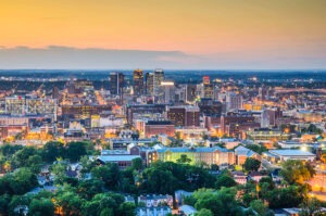 Birmingham city scape evening