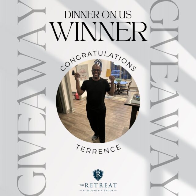 And the winner is… 🎉

Congratulations, Terrence! 🍽️✨
We hope you enjoy your Dinner on Us!

We appreciate all of our residents and love creating opportunities to give back. More giveaways coming soon!

#HappyResidents #CommunityMatters #DinnerOnUs #ResidentGiveaway #RMB #LiveatTheRetreat