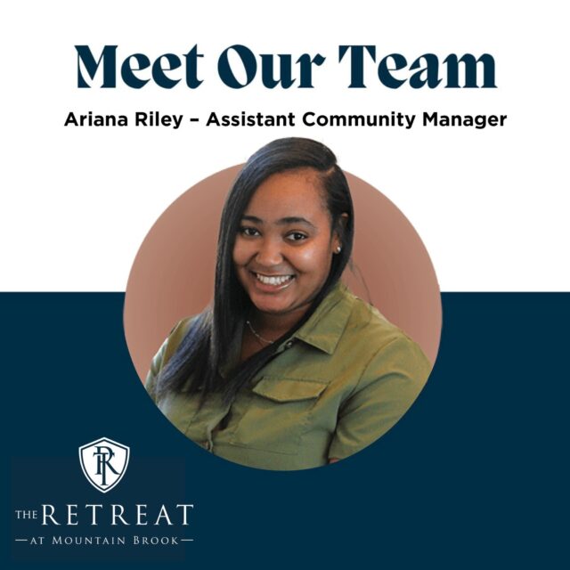 The Retreat at Mountain Brook's Community Manager, Ariana Riley, says her favorite thing about being part of The Retreat Team is the incredible work-life balance and the welcoming atmosphere!

And what does she do for fun? She finds joy in shopping, soaking up the sun at the beach, and making beautiful memories along the way.

Stop in anytime to say hello, and if you'd like to learn more about Ariana and our Retreat Team, just follow this link: https://bit.ly/4rhjzDX