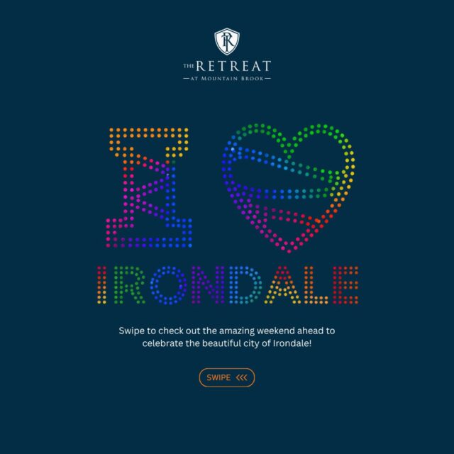 🎉❤️ Celebrate I Love Irondale Day! ❤️🎉

There's something for everyone! Swipe through to check out the full lineup of events, activities, and entertainment planned for I Love Irondale Day.

Enjoy:
🌮 Food trucks (free to the first 500 guests!)
🎶 Live music & entertainment
🤠 Line dancing
🎈 Kids' activities
🚗 Car show
🌽 Farmers market
✨ ...and so much more!

🎬 Don't miss tonight (7/17)! Join the community for Movie Night, presented by Mayor James D. Stewart, Jr. It's the perfect way to kick off the festivities!

Save this post, swipe through all the flyers for event details, and make plans to join in the fun. We hope to see our Retreat at Mountain Brook residents out enjoying everything Irondale has to offer!

#ILoveIrondaleDay #IrondaleAL #CityOfIrondale #CommunityEvents #SupportLocal #FamilyFun #LiveMusic #FoodTrucks #FarmersMarket #CarShow #MovieNight #LifeAtTheRetreat #RetreatAtMountainBrook