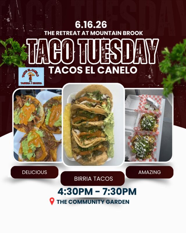 Hey RMB friends and family! Tacos El Canelo will be joining us for Taco Tuesday! Stop by the community garden around 4:30/5 depending on the weather for some fresh tacos! Be sure to bring a friend! See you soon!

#TacoTuesday #FoodTruckTuesday #FTT #ApartmentLiving #CommunityLiving